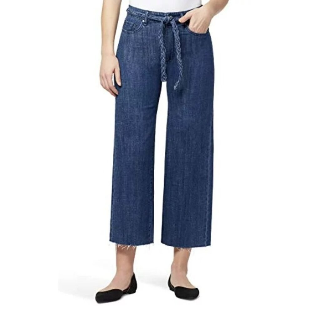 NWT William Rast Women's Misses High Rise Wide Leg Cropped Jean Size 28 Med wash